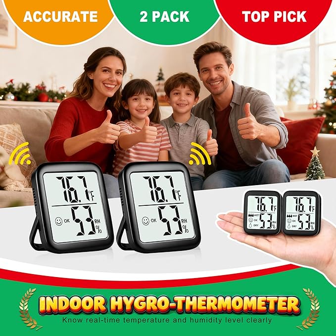 Antonki 2 Pack Room Thermometer - Image 7