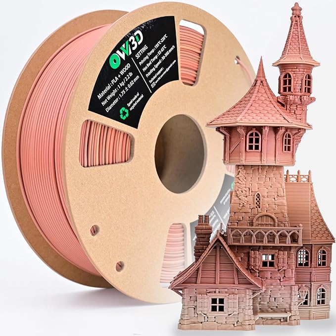 OVV3D PLA Filament Wood PLA, 3D Printer Filament Gradient Multicolor Wood PLA by OVV3D