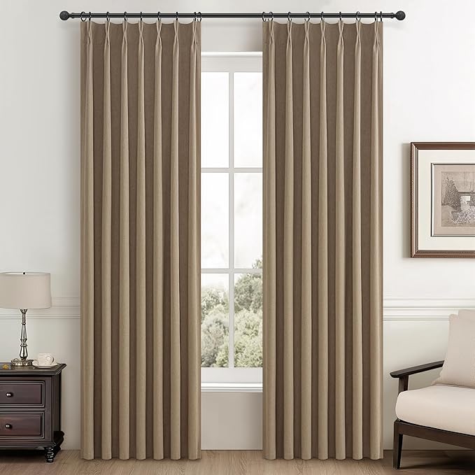 92 Inch Blackout Curtains for Living Room Thermal Noise Reduction Sliding Door by QJMYDECO