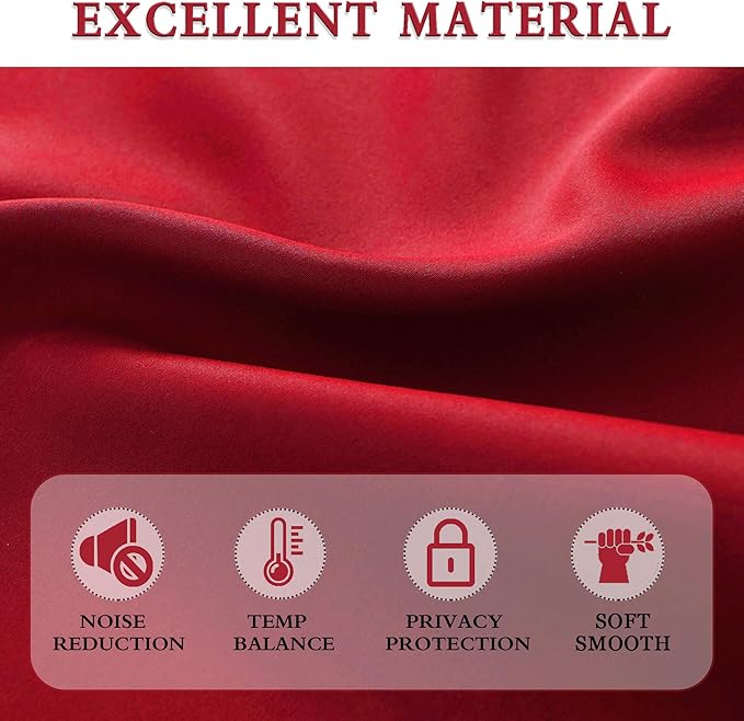 DONREN 45 Inch Chili Red Curtains Blackout Drapes - Image 5
