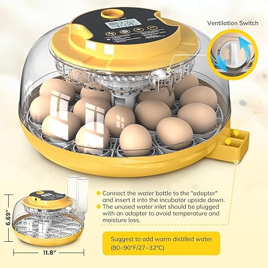 18 Egg Incubator with Automatic Egg Turning and Humidity Control, Chicken - Image 6