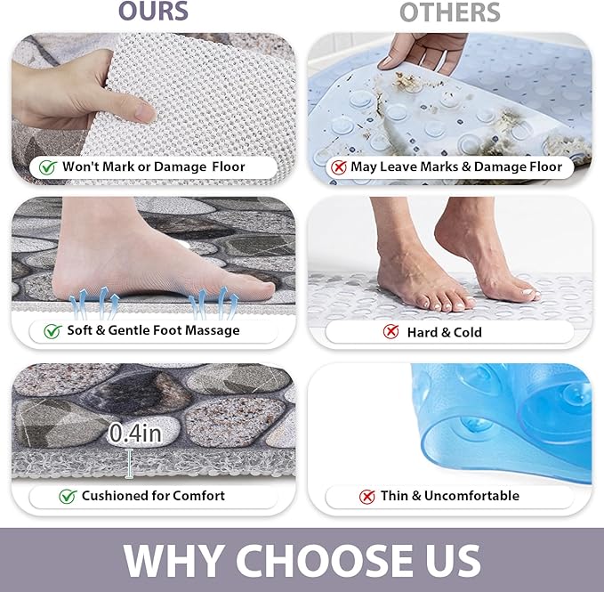 Square Shower Mat Non Slip: 36x36 Inch Extra Large Shower Mats - Image 7