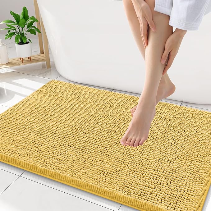 Smiry Luxury Chenille Bathroom Rugs 34x21, Extra Soft and Absorbent Shaggy Bath by Smiry