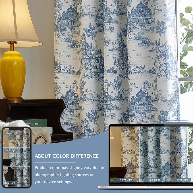 jinchan 95% Blackout Toile Curtains - Image 7