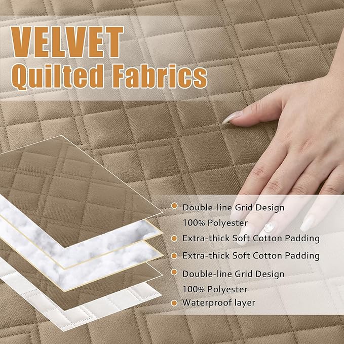 Arfntevss Waterproof Sectional Couch Covers L Shape Washable Velvet Sofa Cover - Image 3