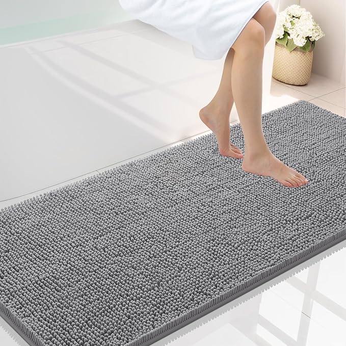 Smiry Luxury Chenille Bathroom Rugs 59x24, Extra Soft and Absorbent Shaggy Bath by Smiry