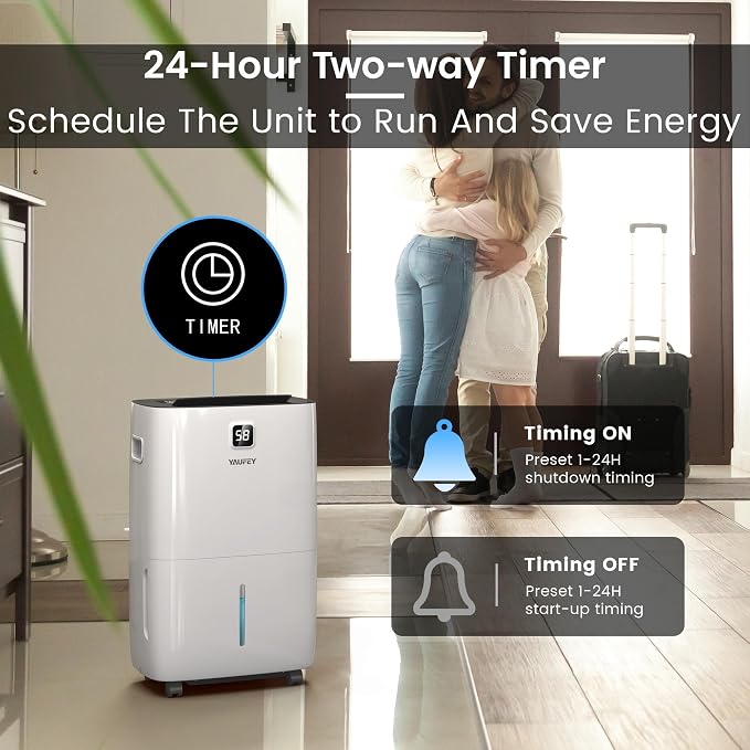 Yaufey 150 Pints Dehumidifier for Home, Basement and Large Room up to 8000 Sq. - Image 6