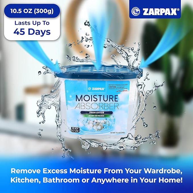 Moisture Absorber Fresh Cotton 10.5 oz/300g | Removes Moisture, Damp & Humidity - Image 2