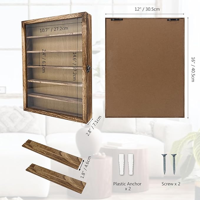 12x16 Shadow Box Frame with Removable Shelves, Collectible Display Shelves Case - Image 7
