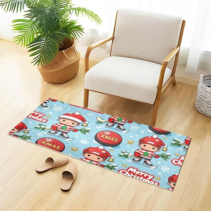 Merry Christmas Ice Hockey decorative mat non slip anti mold decorative - Image 2