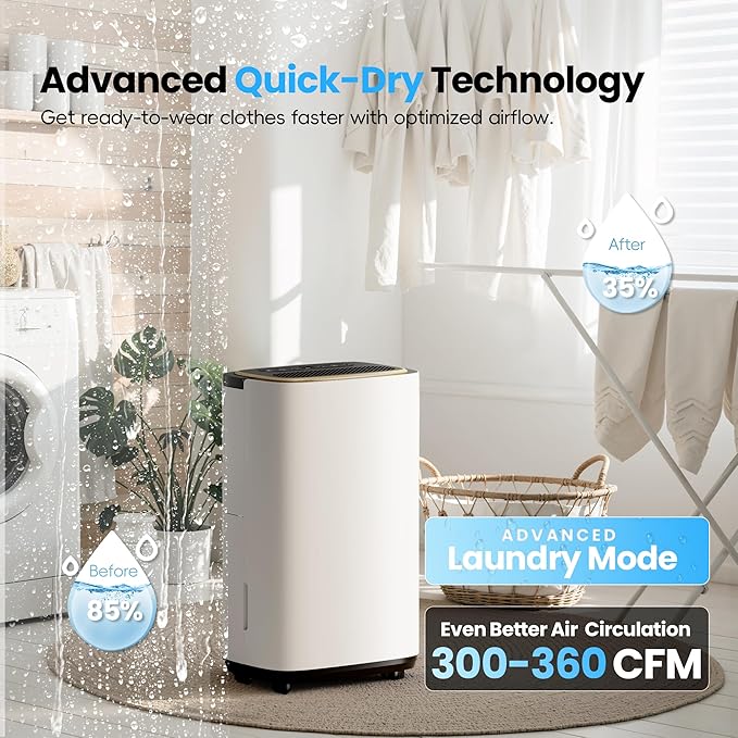 3000 Sq.Ft Dehumidifier, 30PT/24H Dehumidifiers - Image 5