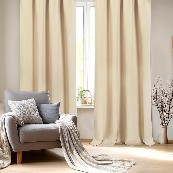 DWCN Blackout Curtains for Bedroom – Rod Pocket Thermal Insulated Noise - Image 2