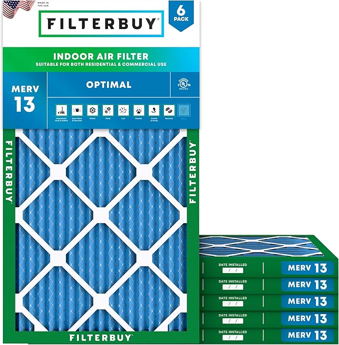 Filterbuy 12x36x1 Air Filter MERV 13 Optimal Smoke & Allergy Defense, by Filterbuy