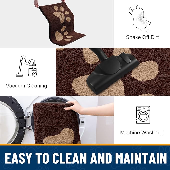 Smiry Dog Door Mat for Muddy Paws, Absorbs Moisture and Dirt, Low-Profile - Image 8