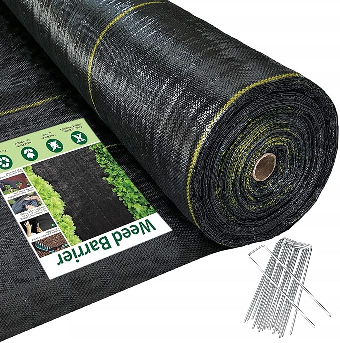 5ft x300ft Pro Black Weed Barrier, 6oz Premium Landscape Fabric-Heavy Duty by Sunocity