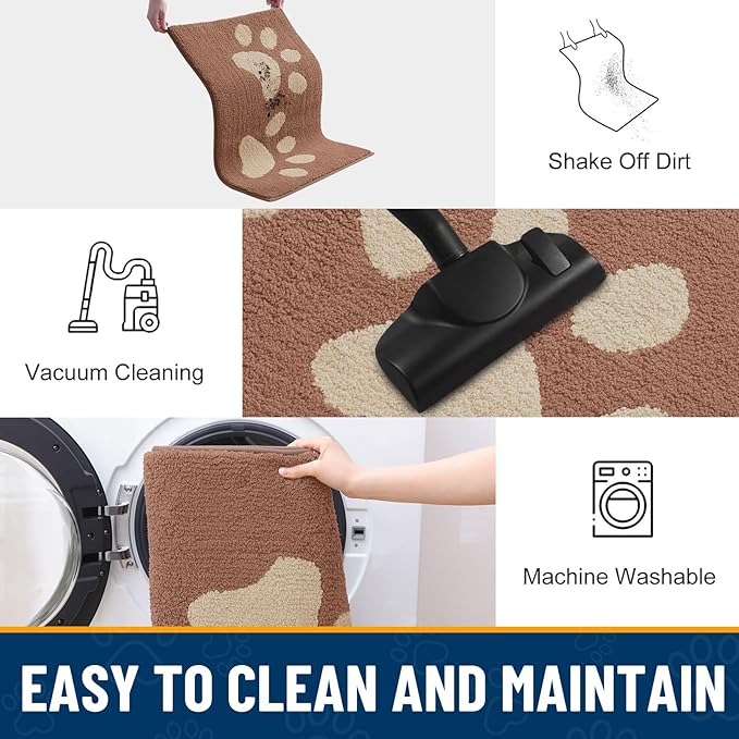 Smiry Dog Door Mat for Muddy Paws, Absorbs Moisture and Dirt, Low-Profile - Image 8