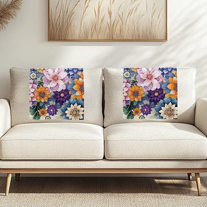Boho Floral Fashion Headrest Cover - Image 2
