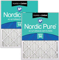 Nordic Pure 16x25x1 Pleated MERV 14 Plus Carbon Air Filters 2 Pack | Actual by NordicPure