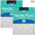 Nordic Pure 12x20x1 Pleated MERV 14 Plus Carbon Air Filters 2 Pack | Actual by NordicPure