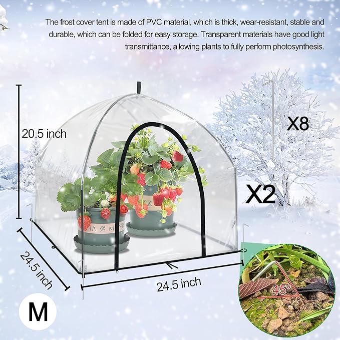 24.5″ *24.5″ *20.5″, Mini Greenhouse Winter Plant Warm Covers - Image 2