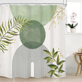 Sage Green Boho Shower Curtain 72Wx72H Modern Abstract Bohemian Leaves by MitpokBrand