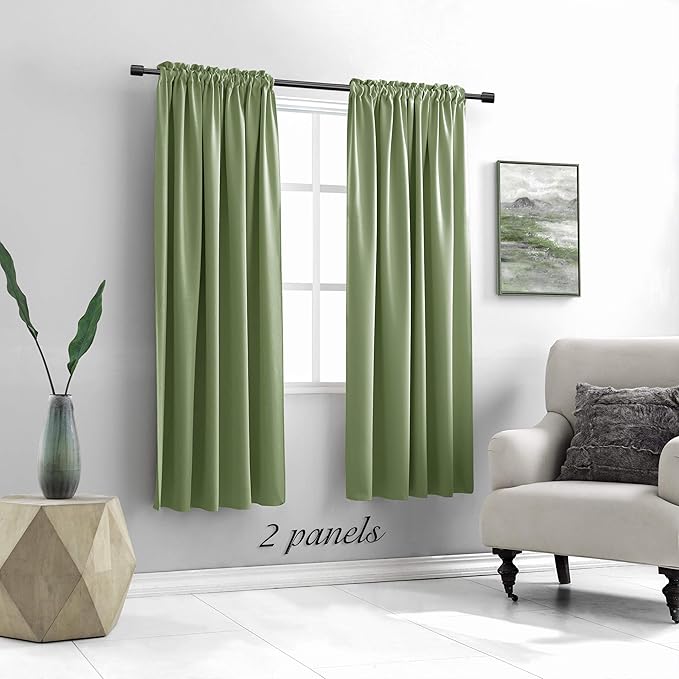 DONREN 72 Inch Sage Green Blackout Curtains - Image 2