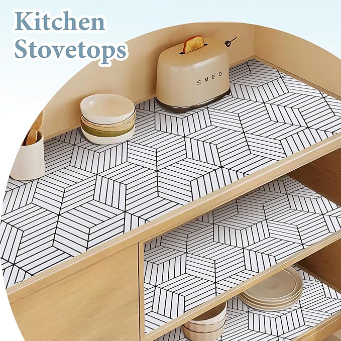 Shelf Liners for Kitchen Cabinets Non Adhesive Shelf Liner Paper Non-Slip - Image 5