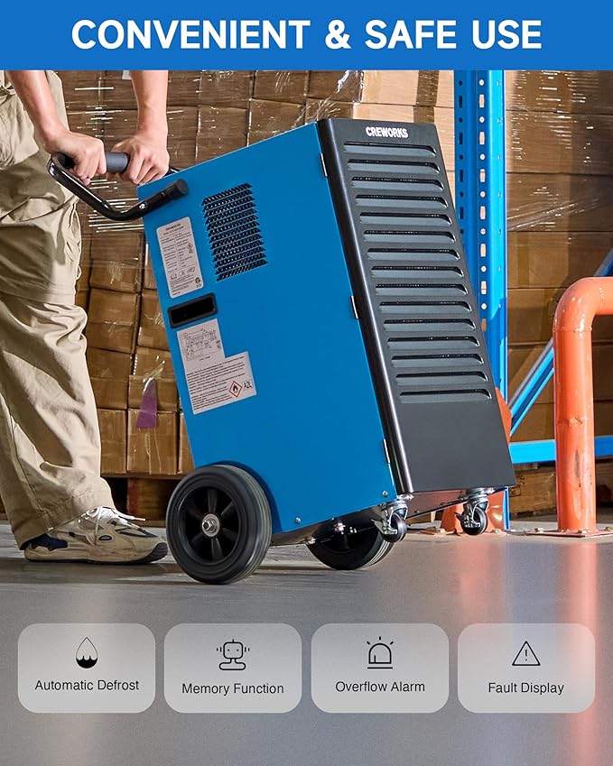 CREWORKS 180 PPD Commercial Dehumidifier, 180 Pint Dehumidifier - Image 5