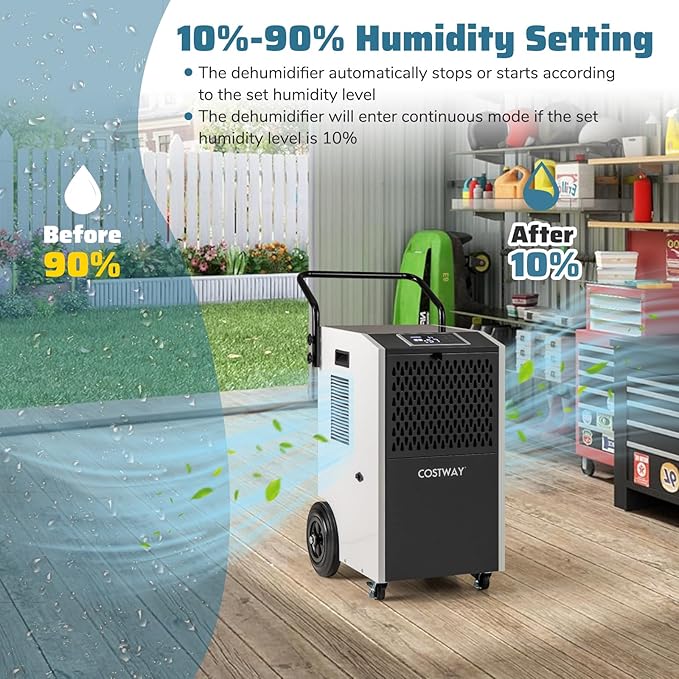 COSTWAY 154 Pints Commercial Dehumidifier - Image 2