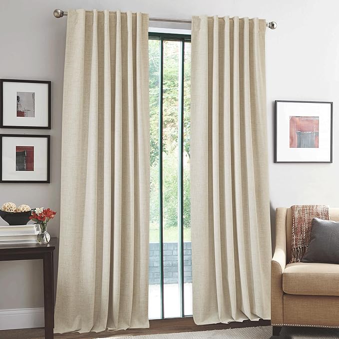RYB HOME Warm Sand 100% Blackout Curtains - Image 2