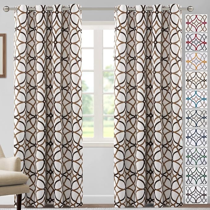 H.VERSAILTEX Blackout Curtains Printed Design 84 Inch Length 2 Panels Set by HVERSAILTEX
