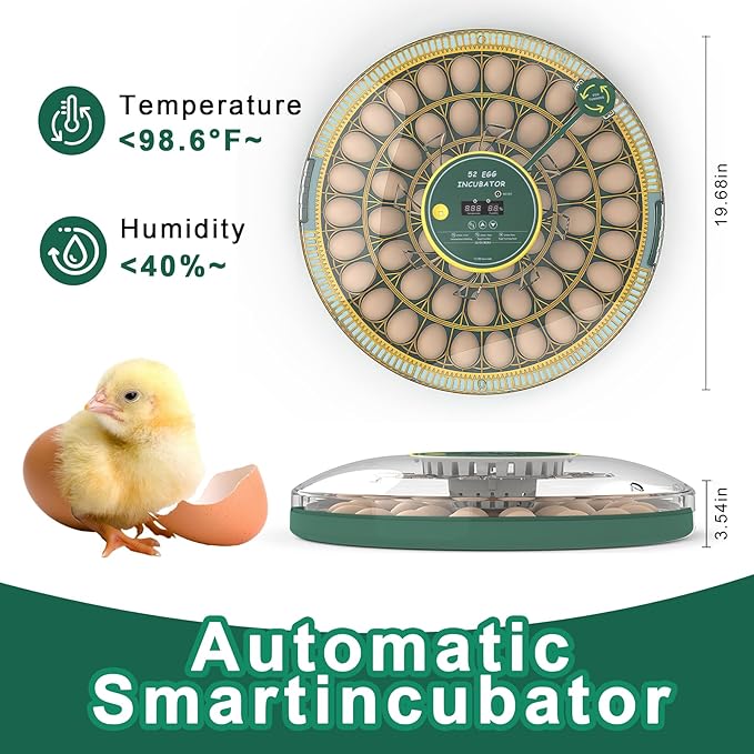 52 Egg Incubator with Automatic Egg Turning and Humidity Control, 360 Degree - Image 2