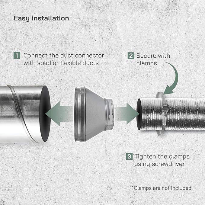 Vent Systems 10" Inch to 6" Inch Duct Reducer – Galvanized Steel HVAC Pipe - Image 3