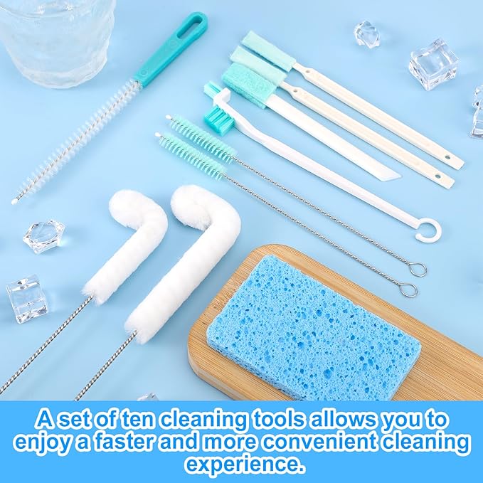 10pcs Ice Maker Cleaner Brush, Portable Ice Machine Cleaner Tool Cleaning Set - Image 6