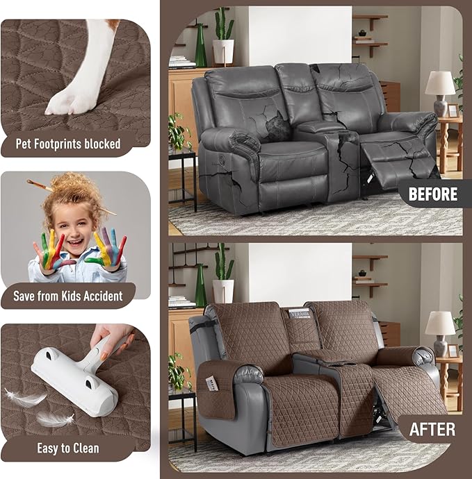 TAOCOCO 100% Waterproof Loveseat Recliner Couch Sofa Covers - Image 2