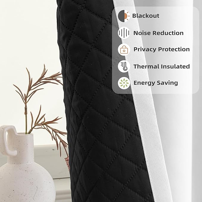 DriftAway Soundproof Thermal Insulated Quilted Curtain Liners - Image 2