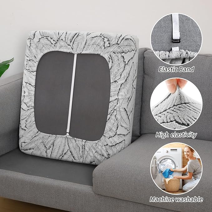 Fuloon Seat Cushion Covers, Stretch Couch Slipcovers Sofa Cushion Protective - Image 4