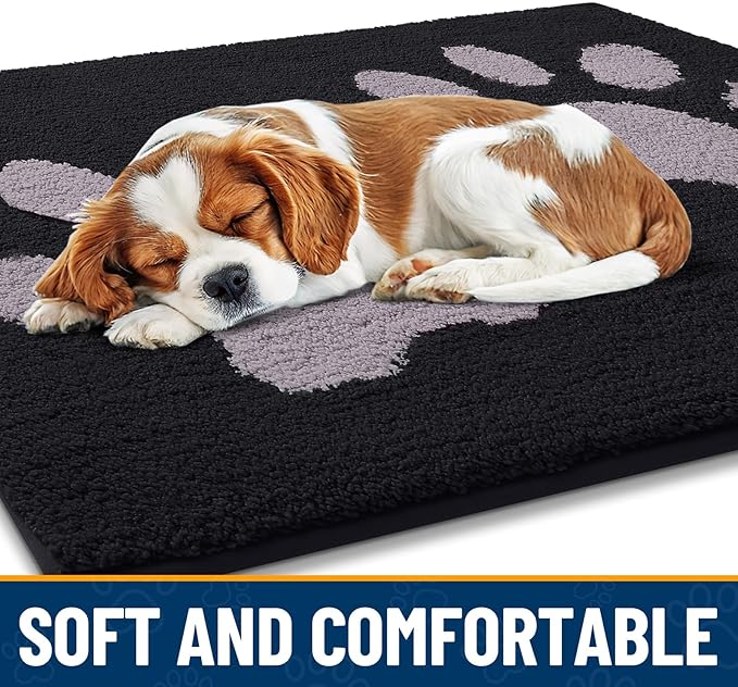 Smiry Dog Door Mat for Muddy Paws, Absorbs Moisture and Dirt, Low-Profile - Image 4