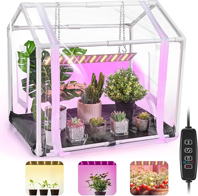 Meonum Mini Greenhouse for Indoor Outdoor, 23.6"L x 15.7"W x 19.6"H Portable by Meonum