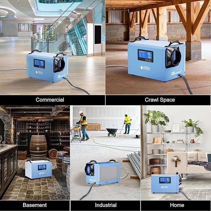 145 Pints Commercial Dehumidifier, Industrial Water Damage Unit up to 6 - Image 5