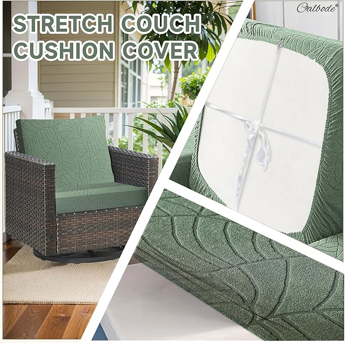 14Pcs Stretch Couch Cushion Covers, Water Resistant Outdoor Sofa Cuhsion Cover - Image 3