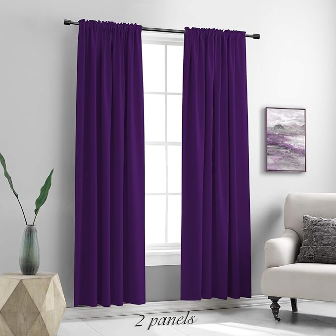 DONREN 84 Inches Long 2 Panels Blackout Curtain Panels - Image 2
