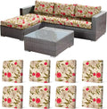8Pcs Stretch Patio Cushion Cover, Floral Couch & Sofa Slipcovers by CALBODE