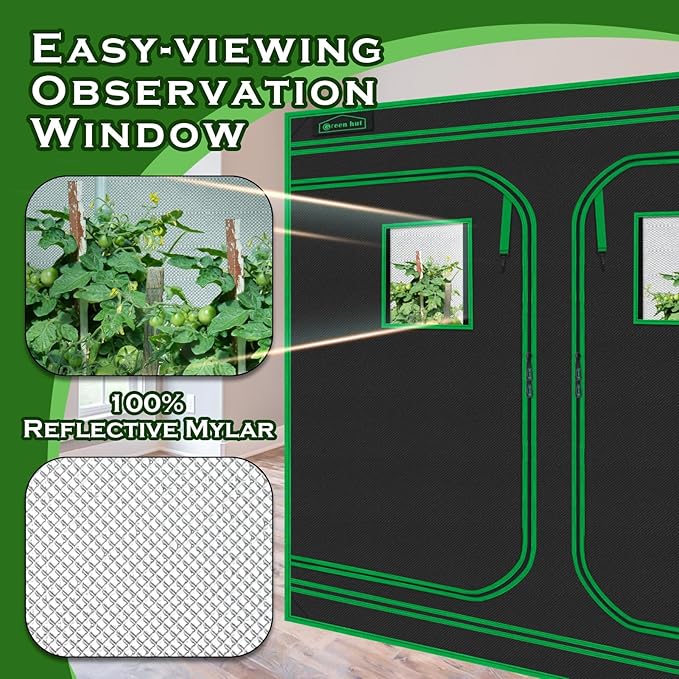 Grow Tent 96"x48"x78" 600D Mylar Hydroponic Indoor Grow Tent - Image 4
