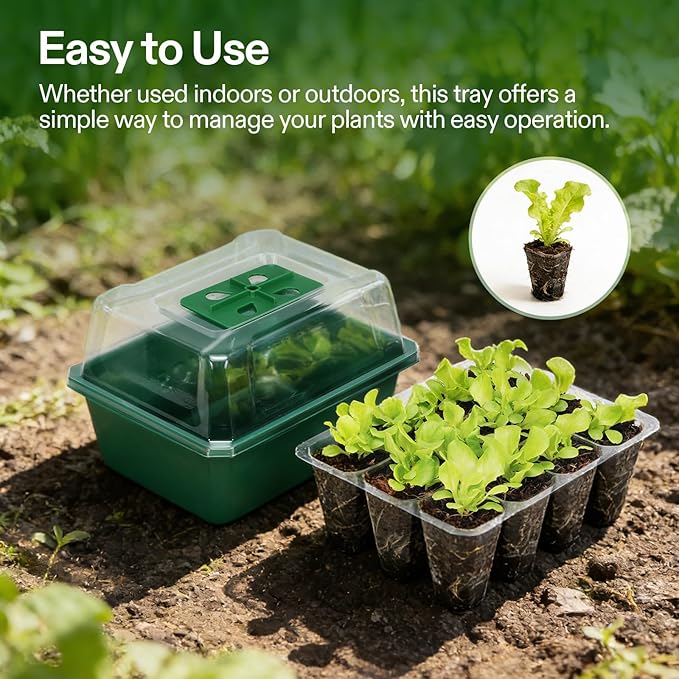 VIVOSUN 12-Pack Seed Starter Trays, 144-Cell Seed Starter Kit - Image 4