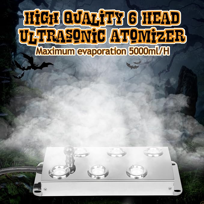 Ultrasonic Mist Maker Fogger 6 Head, 110V 350W Power Water Proof Ultrasonic - Image 2