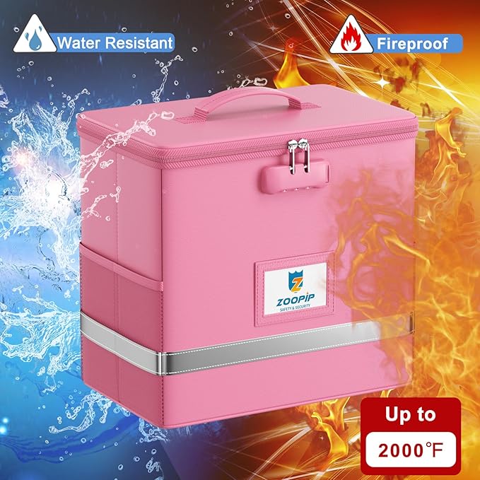 Fireproof File Box with Lock, Document Box Storage Organizer, Suitable - Image 2