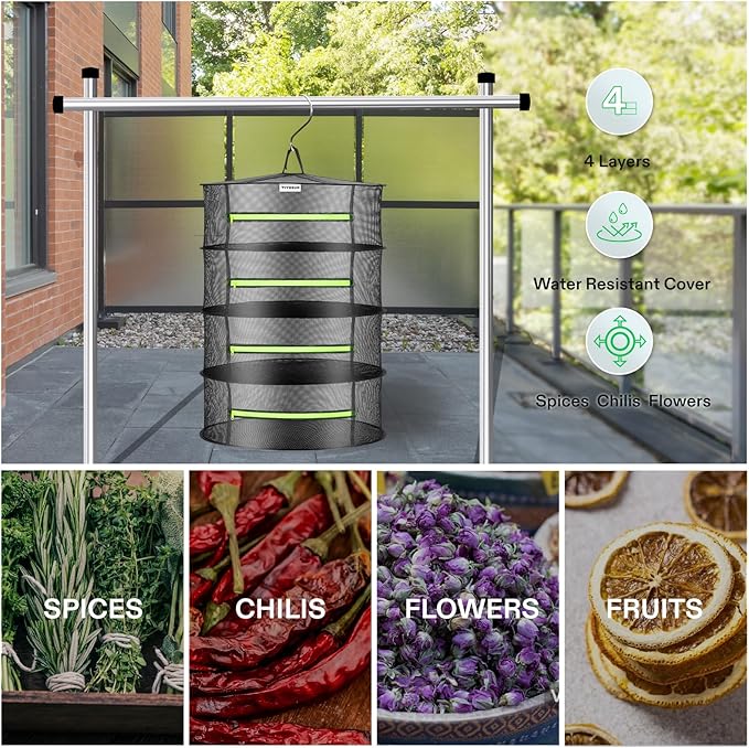VIVOSUN 4-Layer Mesh Drying Rack Hanging Design - Image 5