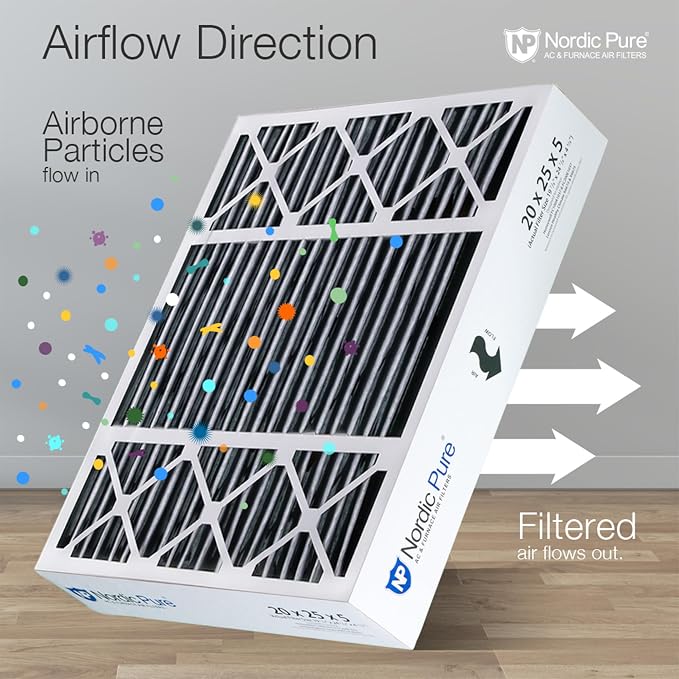 Nordic Pure 20x25x5 Pleated MERV 10 Plus Carbon Air Filters 2 Pack | Actual - Image 8