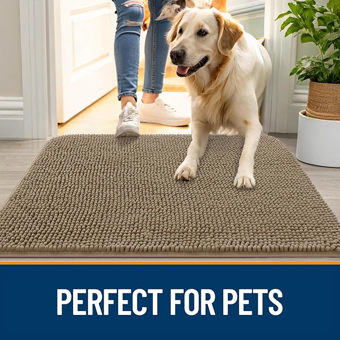 OLANLY Dog Door Mat for Muddy Paws 54x24, Absorbs Moisture and Dirt, Absorbent - Image 6